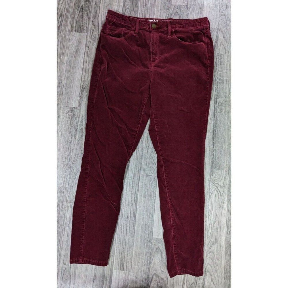 (3/$35)‎ Mossimo Womens Size 14 / 32 R Stretch High Rise Skinny Red Velour Pants